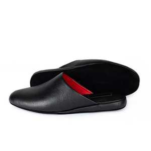 Chanclas negras para mujer, sandalias marrones de cuero genuino hechas a mano, chanclas - Product Image 3