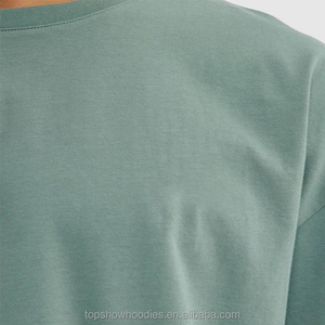 OEM Personnalisé Tricoté Goutte Épaule Fabricant Surdimensionné Uni Coton vierge Lourd Boxy T-shirt pour Hommes - Product Image 5