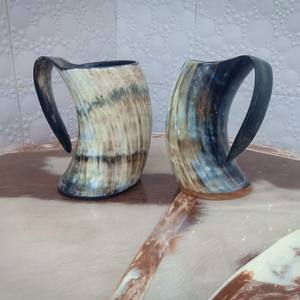 Viking personnalisable or jante bière tasse eau potable corne pour les fêtes sculpté à la main noël poli étanche Faizacraft - Product Image 3