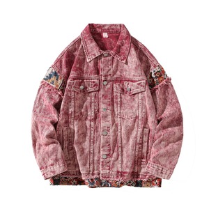 Veste en jean pour homme Manteau en coton denim rétro Cowboy Veste en jean coupe ample pour printemps Vêtements d'extérieur Veste peinte déchirée vintage pour homme - Product Image 1