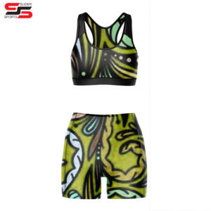 Soutien-gorge de sport pour femmes avec short taille haute 2 pièces dans un style unique pour les femmes soutien-gorge et short de motard OEM ODM - Product Image 5