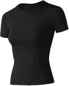 Ropa deportiva suave de alta calidad para mujer, cuello redondo, manga corta, camisetas en blanco para gimnasio, camiseta de Yoga ajustada de compresión personalizada - Product Image 1