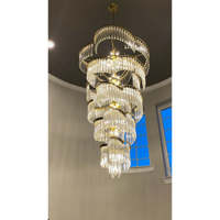 Lustre moderne en métal et cristal nickelé de luxe italien, pour hôtel, restaurant, escalier, grande villa, luminaire suspendu personnalisé