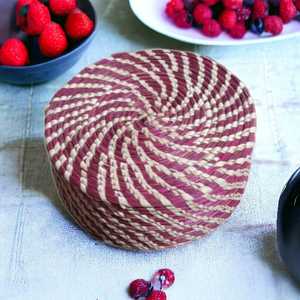 Prix de gros Boîte de rangement ronde en herbe de Sabai naturelle écologique Boîte Chapati polyvalente avec couvercle pour la maison - Product Image 3