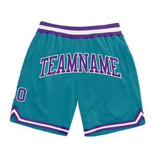 Industrie Direct Engro Sportswear Short de basket-ball personnalisé violet sarcelle-blanc authentique Short de basket-ball rétro - Product Image 1