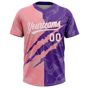 Maillot de baseball à deux boutons 100% polyester Impression numérique Respirant Commande en gros disponible - Product Image 5