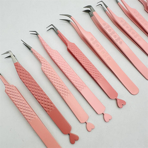 Pince à épiler d'extension de cils à poignée diamantée pailletée de précision en acier inoxydable à 90 degrés avec logo personnalisé - Product Image 4