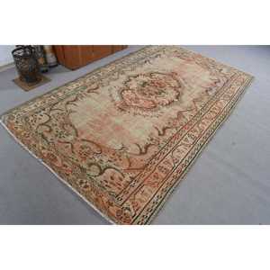 Grand tapis vintage de 5x8,5 pieds, tapis turc à fleurs brun - Product Image 4