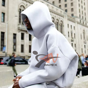 Conjuntos Deportivos Personalizados de Algodón Grueso con Logotipo, Sudadera con Capucha de Felpa Francesa, Pantalones Deportivos para Hombre - Product Image 3