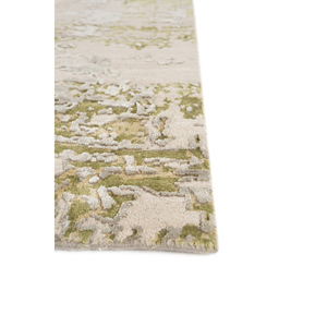 Alfombra Kavi Gris Negra de Lana y Seda de Bambú Anudada a Mano, Diseño Moderno Abstracto, 9x12, para Sala de Estar, 10mm, Error Project Esk-439 - Product Image 4