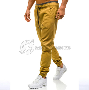Pantalones de chándal lisos de algodón a prueba de viento transpirables de cintura media informales para hombre con estilo, con estampado de logotipo personalizado ligero - Product Image 5