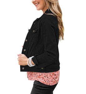 Chaqueta Vaquera Extra Grande Personalizada de Fábrica para Mujer, Transpirable, Impermeable, Ecológica, Talla Grande, Ropa Casual de Invierno, la Mejor Calidad - Product Image 6