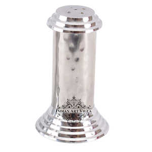 Pot à épices et salière en acier pur, design martelé - Product Image 2