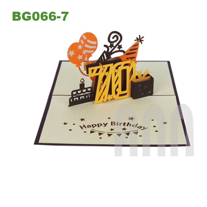 ANN HANDICRAFT BG066 3D Pop Birthday Greeting Cards-Handmade 4-Color UV Printed Souvenir <b>Paper</b> Material - Product Image 5