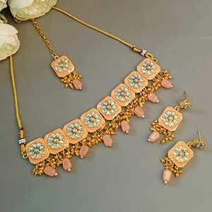 เครื่องประดับโช้คเกอร์สร้อยคออินเดีย Maang Tikka ต่างหูสร้อยคอคริสตัลบอลลีวูดสำหรับงานแต่งงาน - Product Image 2