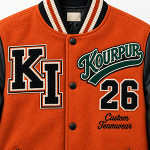 <b>Vintage</b> Men's Custom <b>Varsity</b> <b>Jacket</b> with Stand Collar and Letter Pattern Polyester Sleeves Heavyweight Streetwear Embroidery - Product Image 4