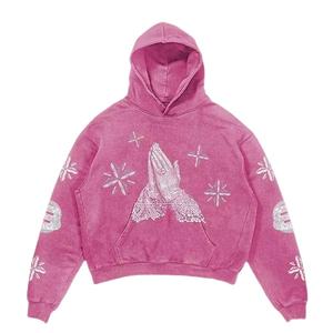 Sweat à capuche surdimensionné vintage avec motif Madonna, délavé à l'acide, matière douce, lourd, poche kangourou, sweat à capuche, vêtements d'extérieur - Product Image 1