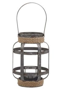 Set of 2 Galvanized Metal Antique <b>Lantern</b> Farmhouse and Garden Use Home Decor Hanging <b>Lantern</b> - Product Image 5