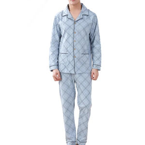 Vêtements de nuit pour hommes, pyjamas avec chemise, ensembles deux pièces, pyjamas décontractés pour hommes, manches longues, en soie satinée, costume de nuit - Product Image 6