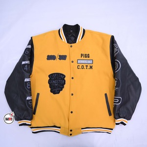 แจ็กเก็ตทีมโรงเรียนปักโลโก้ตามสั่งแขนเสื้อหนังสีดำเสื้อแจ็กเก็ตกันหนาวปักด้านหลังของผู้ชายแจ็คเก็ตเลตเทอร์แมน - Product Image 3