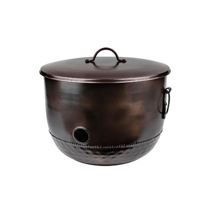 Bol de tuyau en métal fini martelé antique de grande taille pour l'arrosage des plantes de jardin domestique bol de tuyau d'arrosage en métal décoratif - Product Image 2