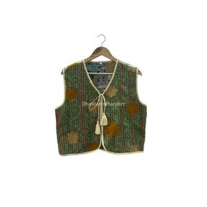 100% Cotton Kantha Vest-<b>Coat</b> Handmade Unique Winter Vest With Floral Embroidery Vest Suzani Fabric <b>Sleeveless</b> Waist-<b>Coat</b> - Product Image 4