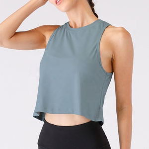 Top corto de algodón Premium de gran tamaño con cuello redondo liso para mujer al por mayor con estilo al mejor precio y hombros descubiertos logotipo personalizado - Product Image 4