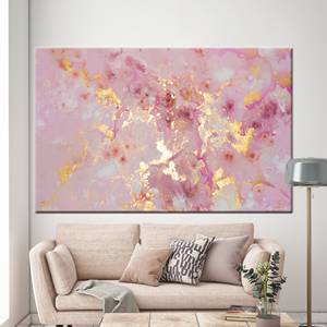 Toile d'art imprimée motif marbre doré - Décoration murale moderne scintillante, 1P : Prête à accrocher - Product Image 1