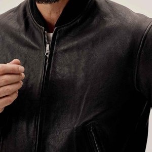 Veste de moto en cuir de style vintage pour hommes, veste de sport en toile de toutes les tailles pour motards de couleur noire - Product Image 4
