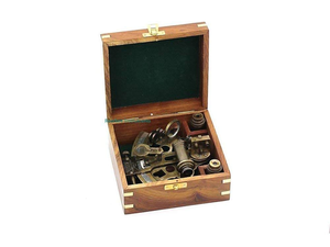 Nautique Maritime Laiton Brun Antique Sextant Navire Allemand Sextant Plaqué Or Navire Sextant Avec Boîte En Bois Vintage - Product Image 4