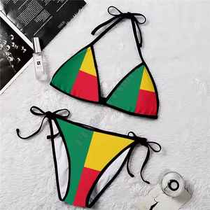 Traje de Baño Sexy con Estampado, Ropa de Playa Casual, Traje de Baño de Cintura Alta de 2 Piezas con Logotipo Frontal, Verano 2026 - Product Image 3