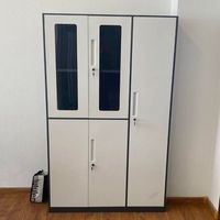 Armoire de rangement en acier verrouillable à plusieurs compartiments, armoire à dossiers métallique à 5 portes avec portes en verre et casiers pour bureau, école, salle de sport