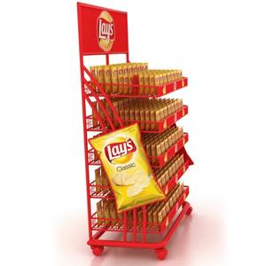 Présentoir de collations sur mesure et facile à assembler pour les magasins de détail de promotion de marque FMCG avec étagères en métal réglables - Product Image 1