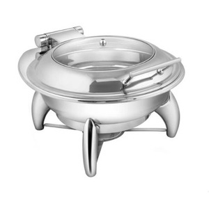 Plat à réchaud rond en acier inoxydable de qualité supérieure, 7 L, idéal pour la restauration et les grands rassemblements, plat à réchaud rond en acier de 7 L - Product Image 6