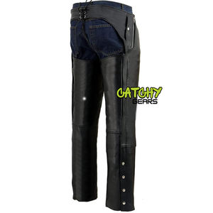 Full Grain Leather <b>Half</b> <b>Chaps</b> for Work Sports and Horse/Bike Riding Western Style in Multiple Colors - Product Image 6
