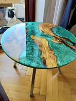 Grand ensemble de table à manger Table en bois d'érable avec dessus en résine Design de luxe pour la nouvelle maison, la cuisine et le salon Bureau