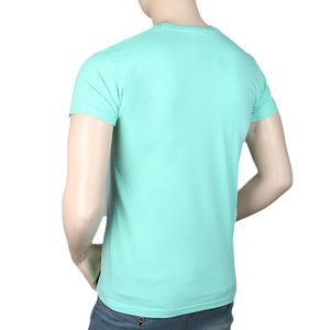 T-shirt imprimé slim fit pour homme - Cyan - Product Image 5