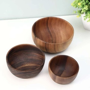Newest Design Wooden Round Serving Bowls Natural Finished for Wedding Tabletop Snacks Bowls Wholesale Bulk - Product Image 2