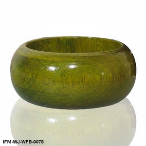 Brazalete de Madera Verde Oliva Hecho a Mano, Brazalete Grueso de Madera Natural, Joyería Bohemia Pintada para Mujer - Product Image 1