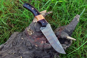 Handmade Damascus Steel Knife Hunting Fixed Blade Knife for <b>Camping</b> Wood Handle Knives - Product Image 5