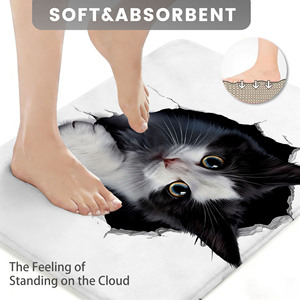 Custom Printed Absorbent <b>Bathroom</b> Rug <b>Set</b> for <b>Bathroom</b> Non-Slip Shower Curtain Bath <b>Mat</b> - Product Image 3