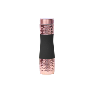 Botella de Agua de Cobre de Diseño Fantástico, Hecha a Mano con Diseño Martillado, Recipiente para Beber con Agarre Negro, Botella Ecológica para Gimnasio y Oficina - Product Image 1
