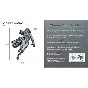 Assiette décorative vintage Wonder Woman avec emblème chromé - Product Image 3