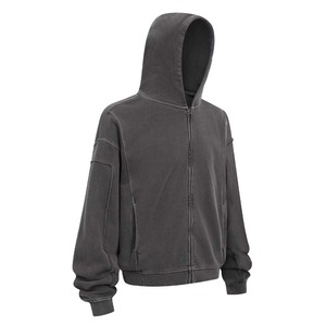 100% Cotton Custom Washed Heavyweight Hoodie Screen Print High Quality Men's Acid Wash Hoodies - Product Image 2
