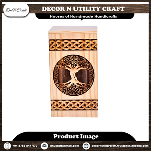 Urne artisanale en bois de rose indien pour cendres humaines ou d'animaux de compagnie, pour la décoration intérieure et la commémoration des souvenirs chers. - Product Image 6