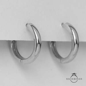 Silverings Pendientes de Aro de Plata de Ley 925, Simples y Elegantes, con Acabado Dorado - Product Image 6