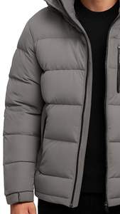 Chaqueta Acolchada Premium para Hombre al por Mayor, Servicio OEM, Estilo Urbano Personalizado, Cuello con Capucha, Cierre Frontal con Logotipo, Ecológica - Product Image 6