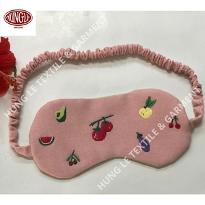 Máscara de dormir Rosa bordada de algodón para accesorios para el cabello - Product Image 3
