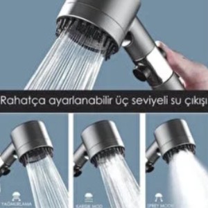 หัวฝักบัวนวดแรงดันสูงแบบกรองน้ำ พร้อมปุ่มสตาร์ท-สต็อป 3 ฟังก์ชั่น - Product Image 2