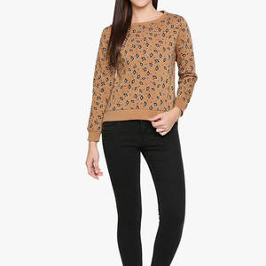 Article frais pur tissu Original femmes sweat séchage rapide manches longues basiques coton mélangé femmes sweat - Product Image 4